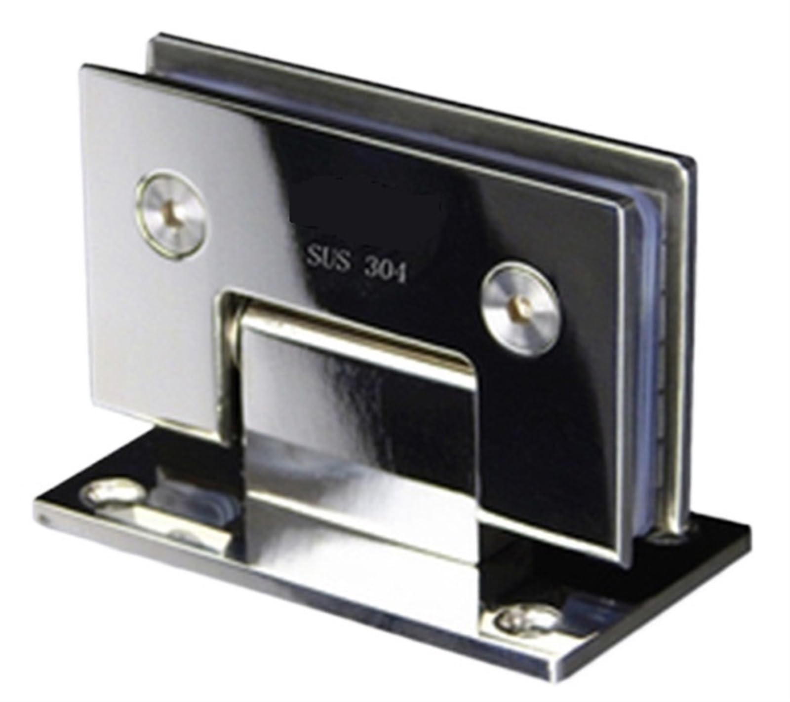 Charnière de porte en verre en inox 304 brillant pour cabine de douche luxe
