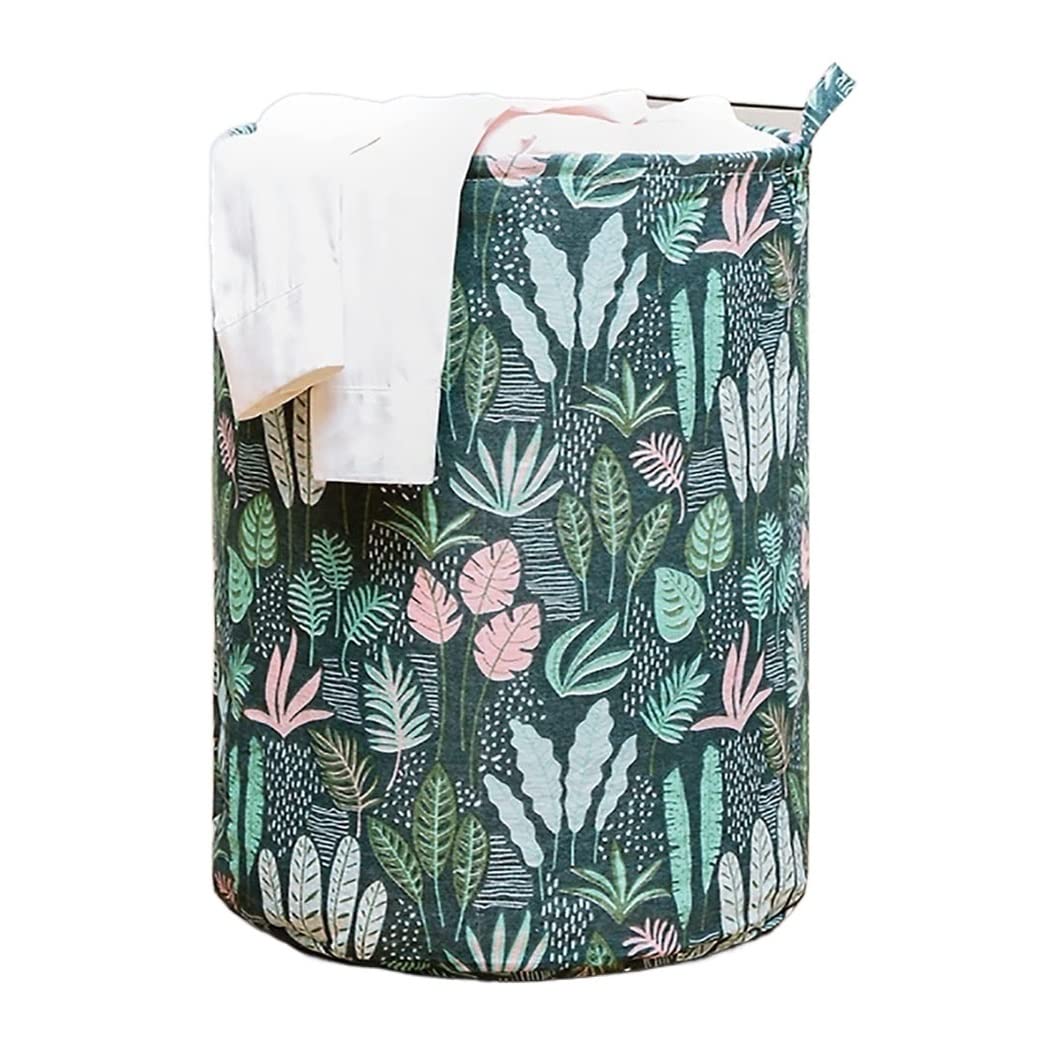 Laundry Basket Hamper Collapsible Laundry Basket,Cotton Linen Hamper Printing Household Organizer For Spaces(A)
