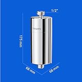 Philips Water Filtro da doccia In-Line con 3 confezioni di ricambio, riduce il cloro fino al 99%, facile da installare, compatibile con tutti i tubi e rubinetti standard, Cromo, capacità 50.000 L - 6