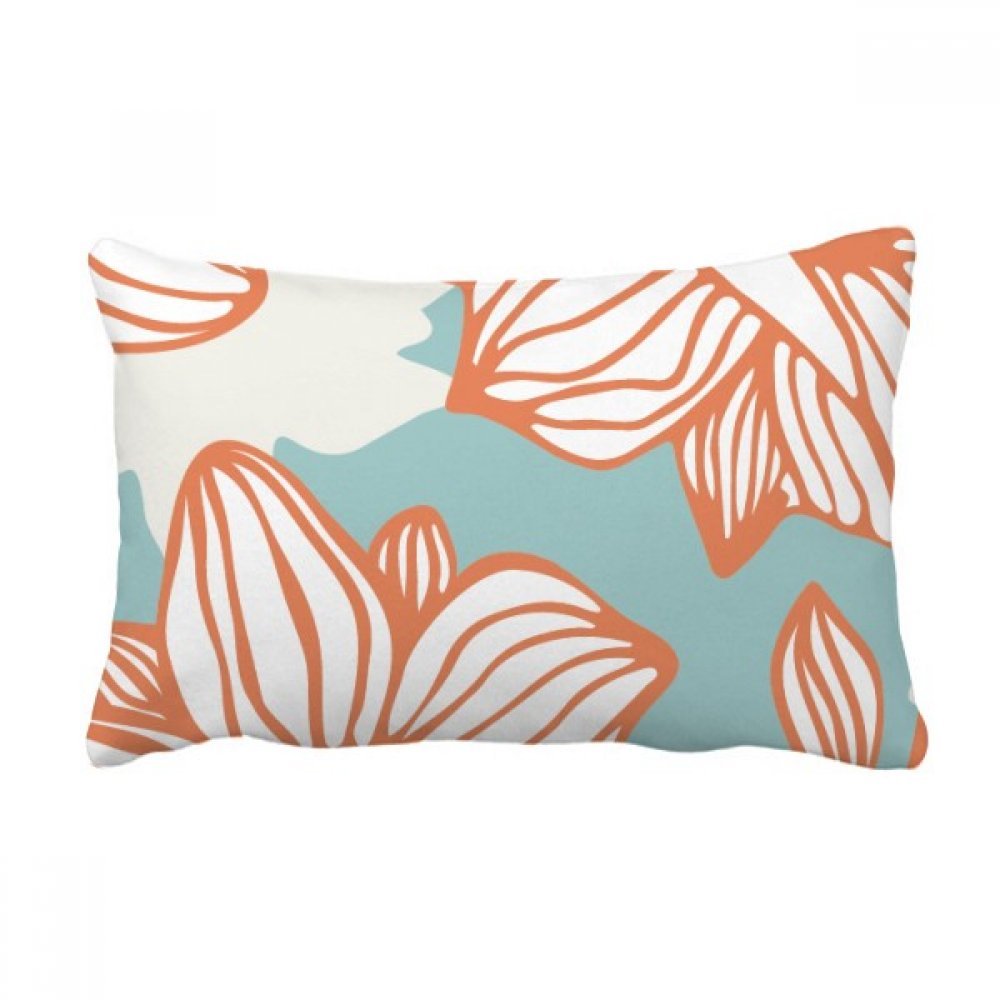 Coussin rectangulaire multicolore 16x24 pouces décoratif avec motif de fleurs orange