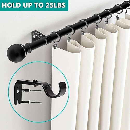 Miniatura 4 de AYSUM Paquete de 10 soportes de barra de cortina resistentes ajustables para barra de cortina, ganchos para barras de cortina de hasta 1 pulgada,