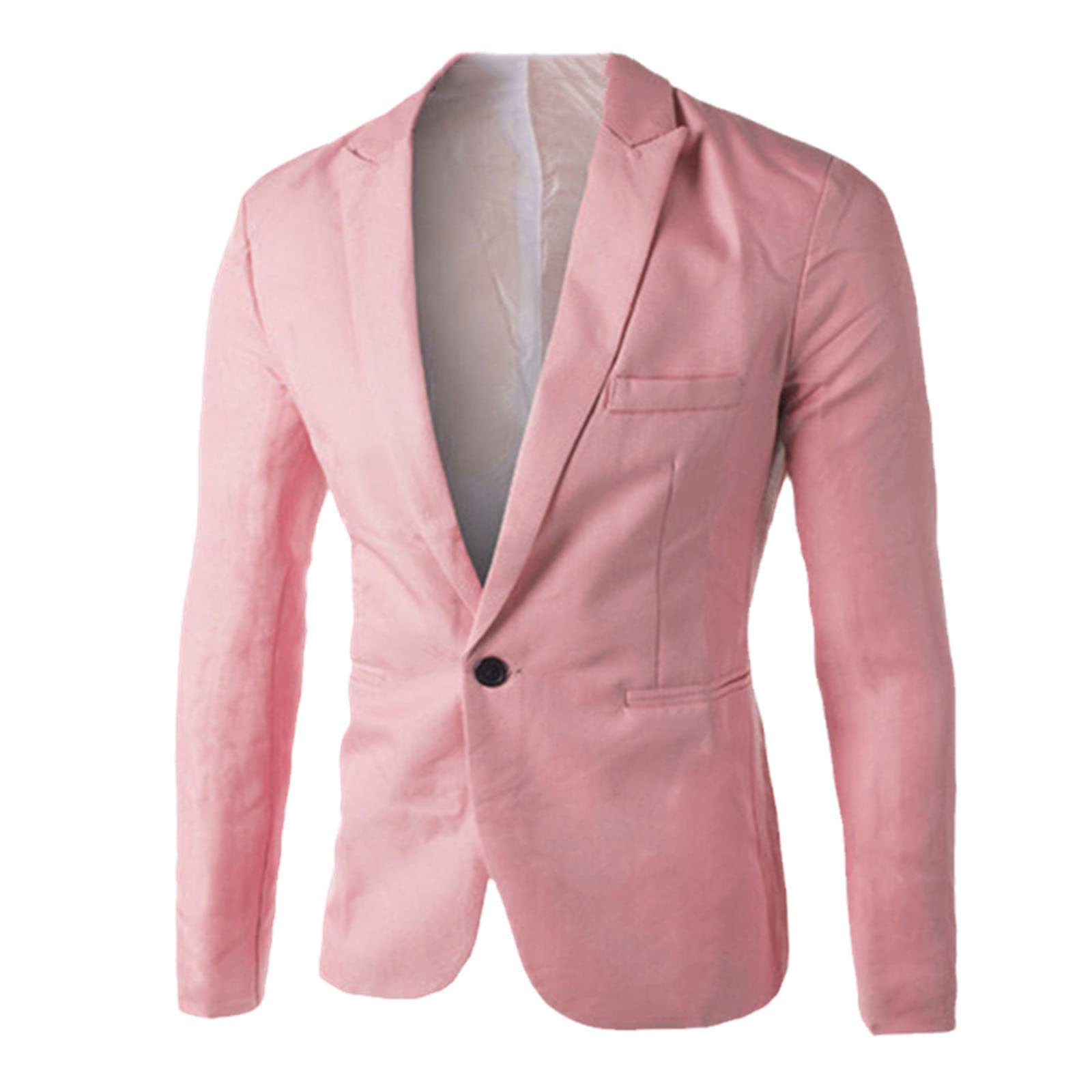 Veste de travail coupe ajustée homme boutons blazer rose Kelsiop XXXL - 8