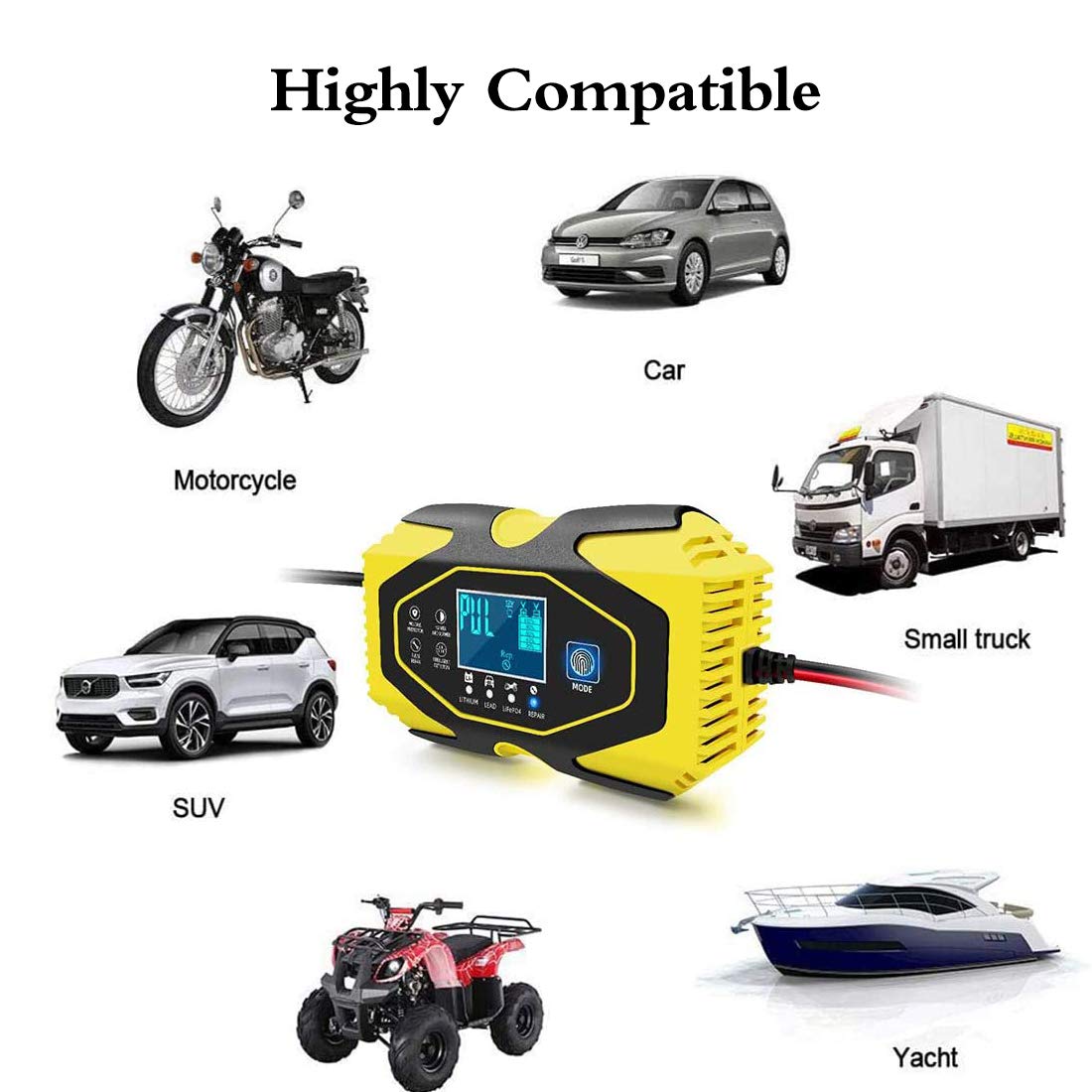 BUDDYGO Car Battery Charger, 12V/24V 6Amp Intelligent Automatic Battery