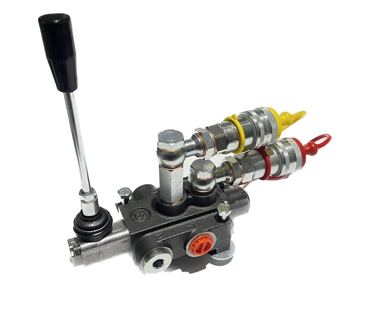 Distributeur hydraulique pour tracteur à 1 levier double effet 3/8" 45 Litres 300 bar complet avec raccords rapides et vis de fixation
