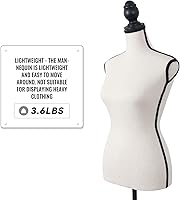 Vista 5 de Cuerpo de maniquí femenino, maniquí para coser con forma de torso y soporte de trípode ajustable, maniquí para joyería y vestidos de costureras
