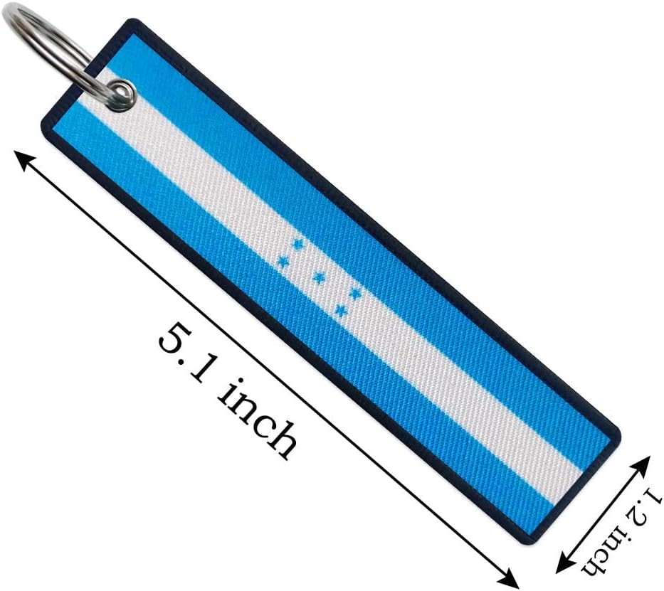 JAVD Honduras Flag Keychain Tag with Key Ring - Keys, Cars, Motorcycles, Backpacks, Luggage and Gifts - EDC (3 Pack) - Image 2