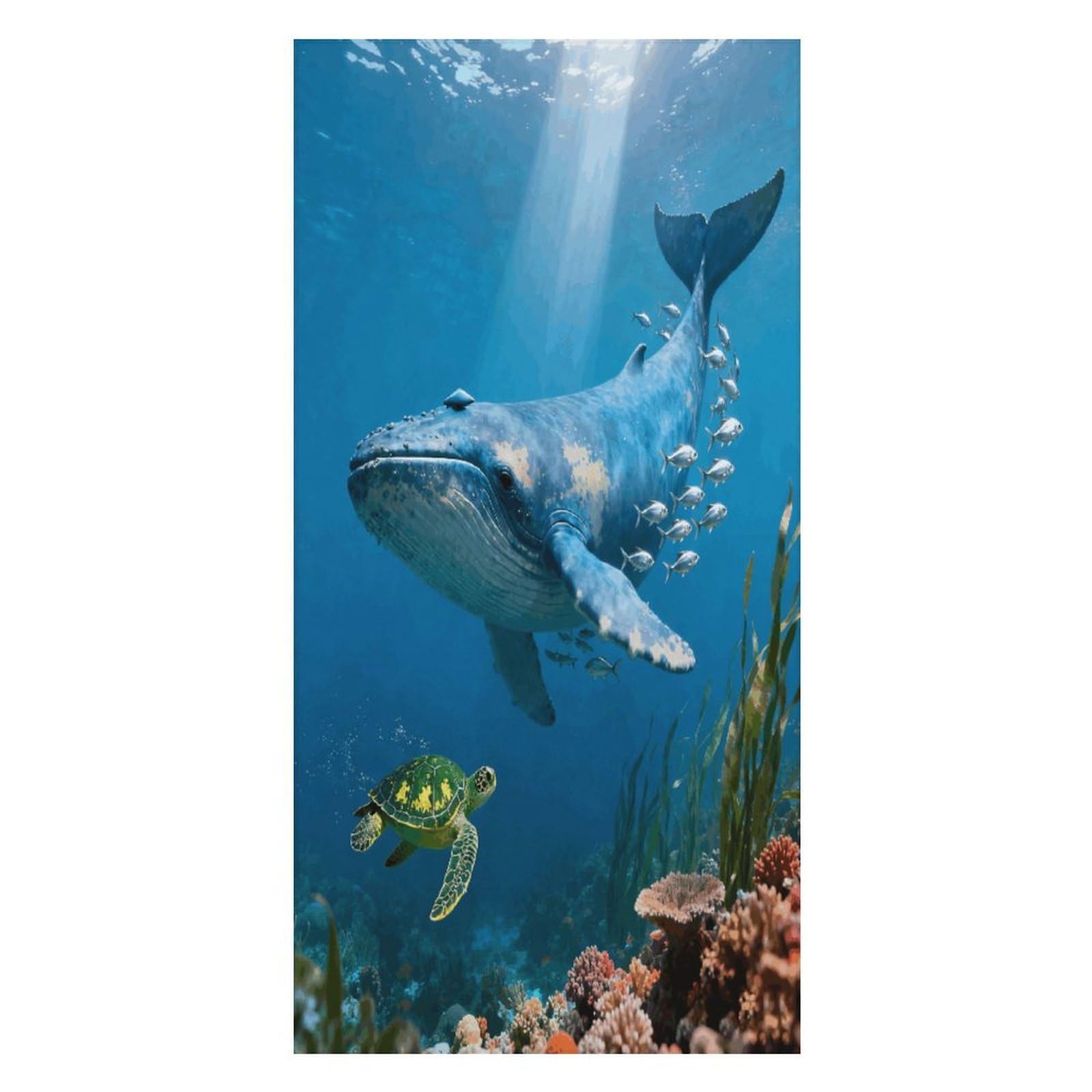 FekiLoot Marine Life Whale Turtle Beach Towel Oversized Bath Towel Ultra Soft Pool Towel Cozy Swim Towel Silky Lounge Towel Quick Dry Travel Towel Gentle Absorbent Towel for Adults Women Men