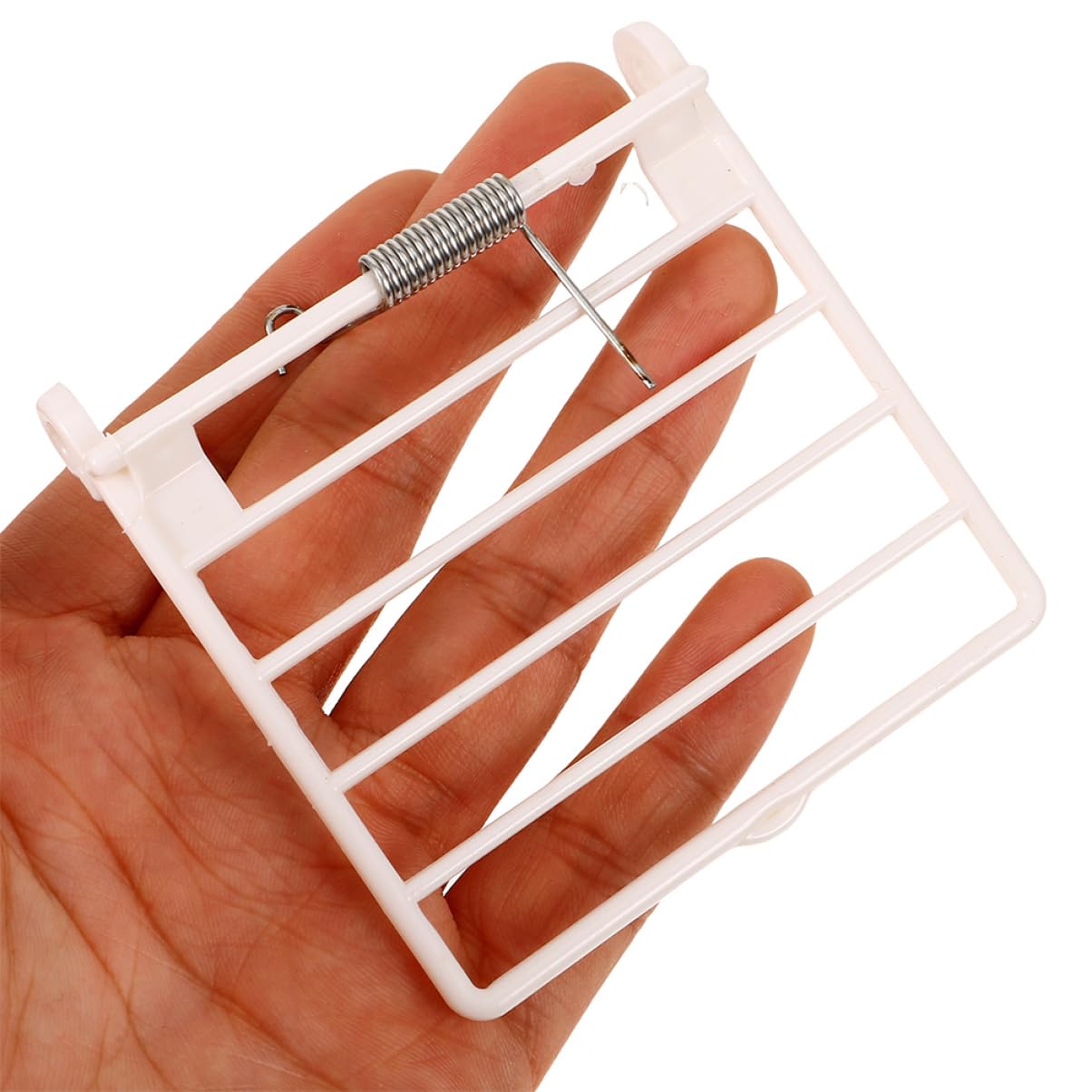Gatuida 5 Unitá Porta per Gabbia Uccelli Bianco in Plastico con Molla, Design Ergonomico Facile da Installare, Accessori per Uccelli per Gabbie Piccole