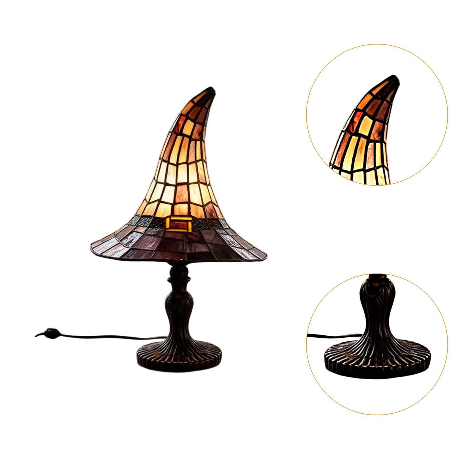 Milageto Lampada a Forma di Cappello da Strega, Realizzata a Mano e Riutilizzabile, Ideale per la Decorazione della casa, per Donne, Come Accessorio, Altezza 30 Cm