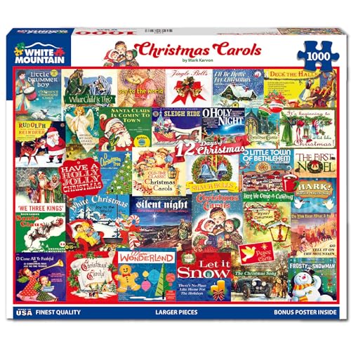 Rompecabezas White Mountain de 1000 piezas, tema Navidad y Villancicos, piezas grandes, regalo para adultos y adolescentes, 24" x 30" miniatura 1