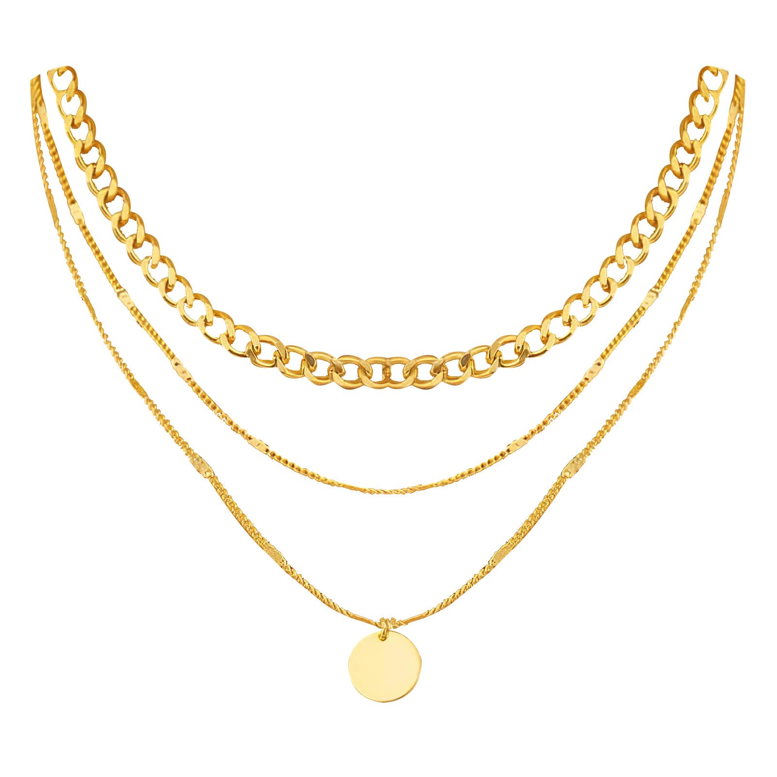 ZOSIGNCollar Multicapa Mujer, Collar Mujer Oro, Collar De Acero Inoxidable para Mujer, Gargantilla Capas, Collar, Decoración Adecuada para Citas De Niñas, Informales, Veladas y Fiestas