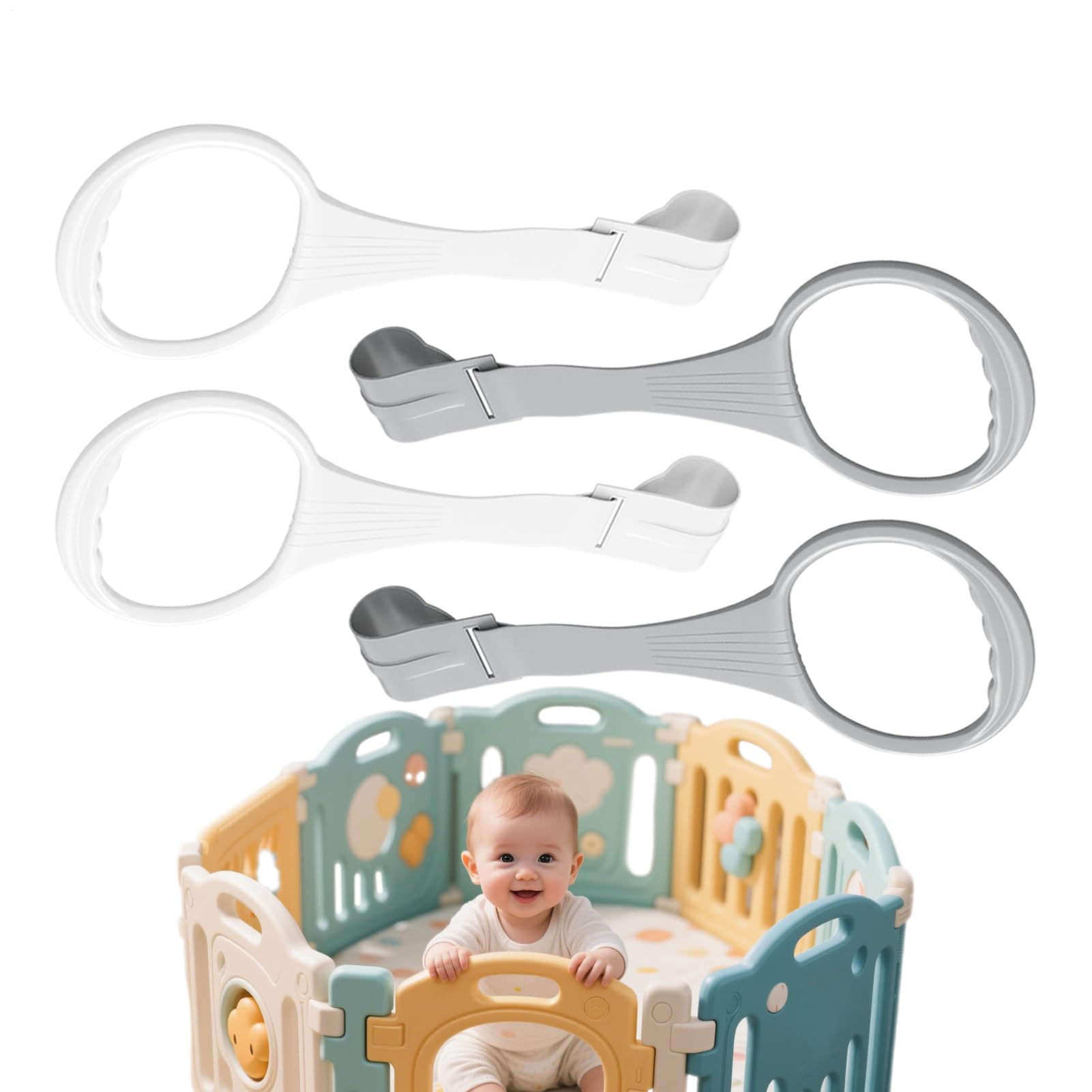 Anillas de Agarre para Corralito de Bebé | Aro Asistencia para Ponerse Pie - Asas De Apoyo Para Niños De 6 A 36 Meses