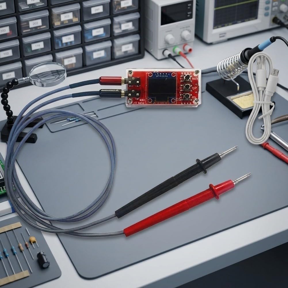 LCR Messgerät Bridge-Kit, hochpräziser Auto-Test mit LCD-Display-Halter, USB-Datenausgang für R C L Messung, Elektronik DIY Training