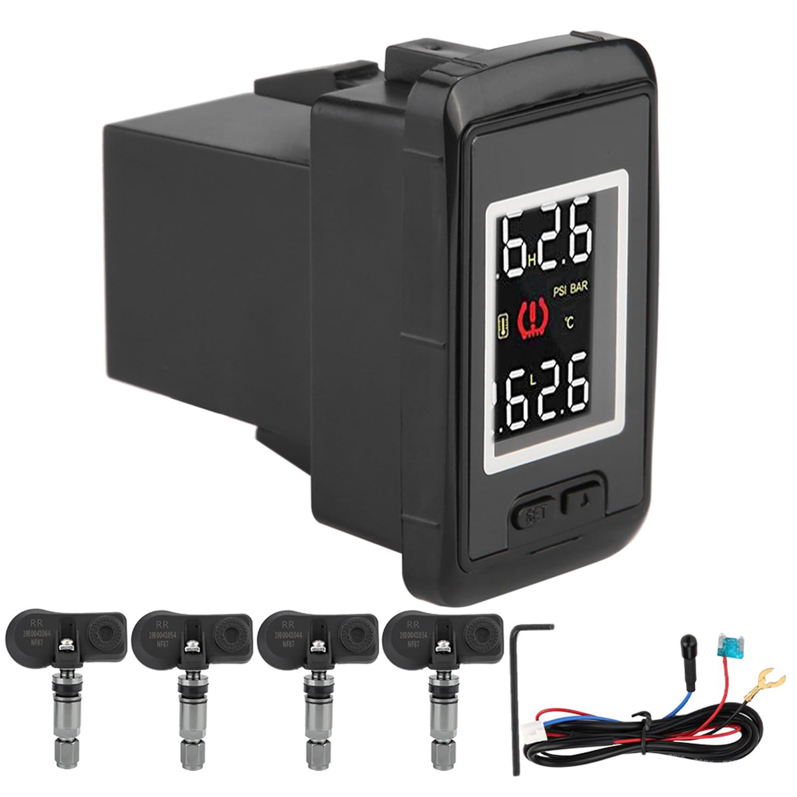 Tbest TPMS di Monitoraggio della Pressione dei Pneumatici Schermata a Colori Avanzato in Tempo Reale Visualizza Temperatura Accurata a Ruote Previsione della Perdita di Perdita di