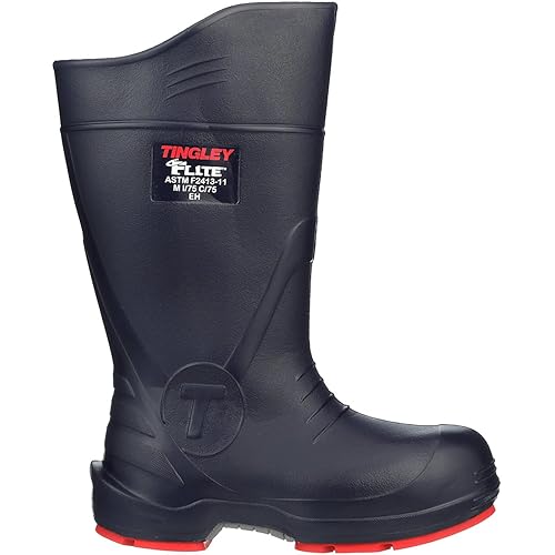 Tingley Flite 26256 - Botas de seguridad compuestas con suela Chevron-Plus, para hombre 10mujer 12, azulrojo