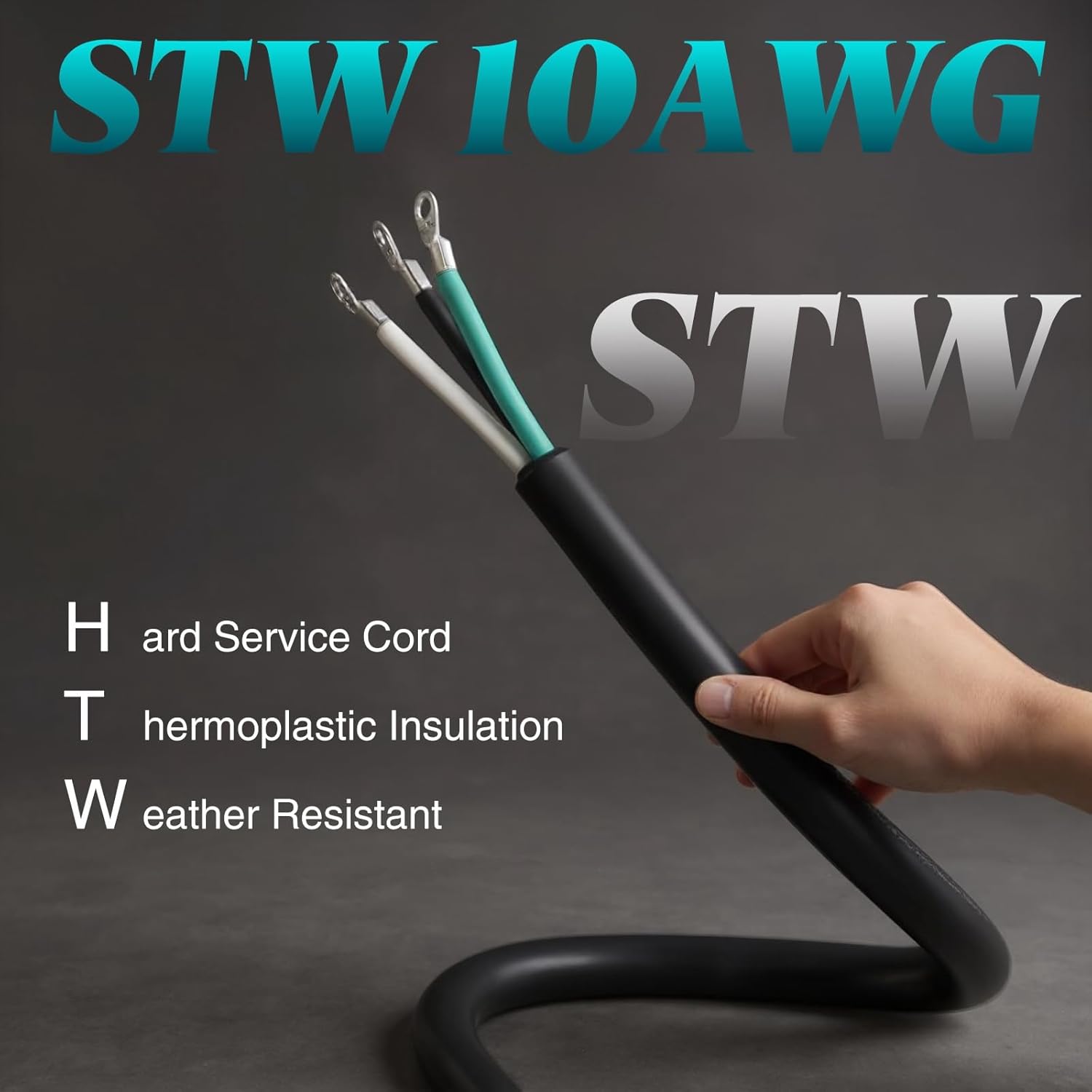 Kanayu 15 ft 10 Awg 3 Prong Replacement Power Cord Compatible with Nema L6-30p, 30 Amp 250v Welder Extension Cord with Open End for Welder Garage Heater Air Compressor, Etl Listed