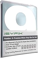Vista 16 de iSYFIX - Calcomanías de vinilo blancas con número 0 (cero) - Juego de 6 unidades de 1.5 pulgadas autoadhesivas - Decalcomanías premium troqueladas