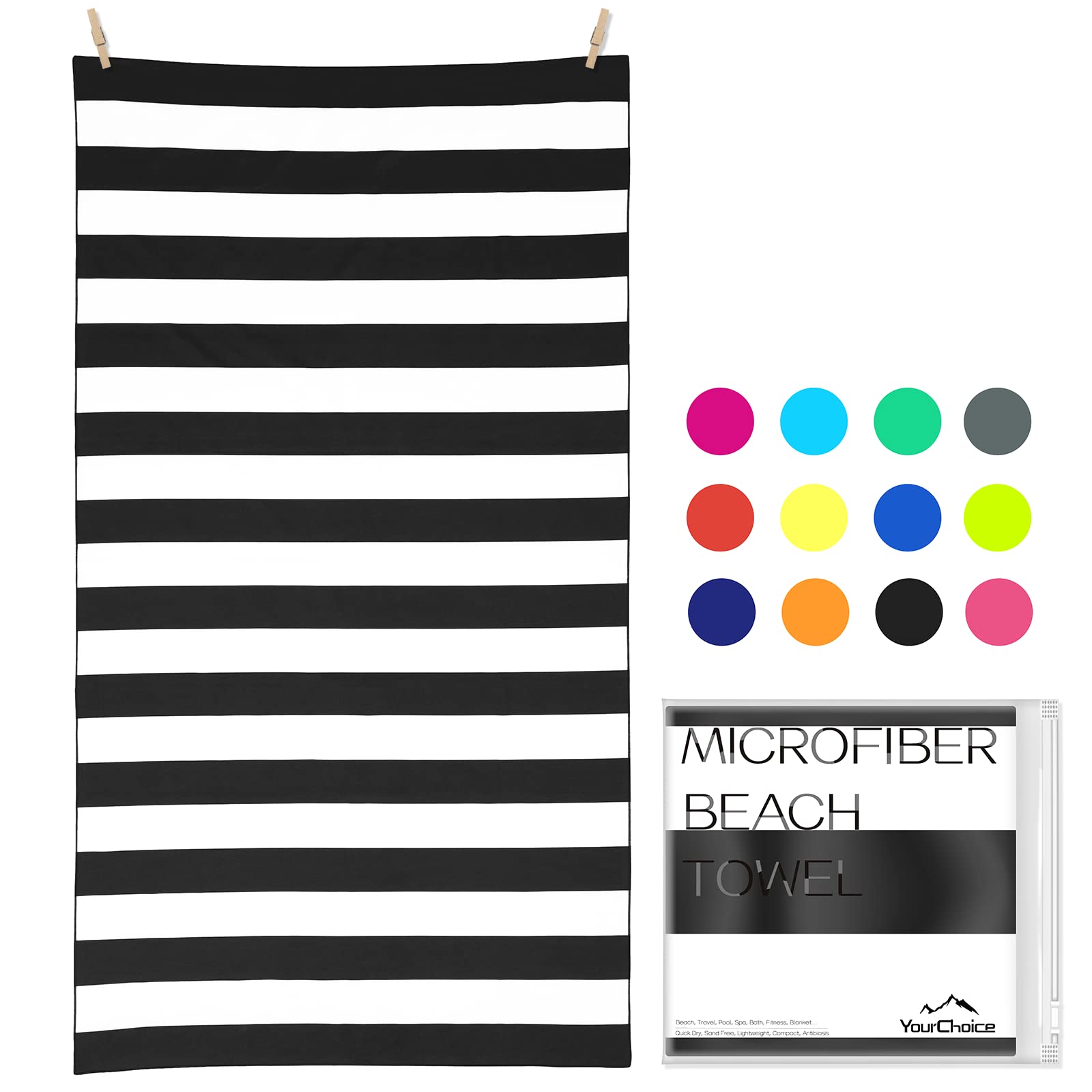 Your Choice Microfiber Quick Dry Sand-Free Beach Towel for Adults & Kids (67x35 Inch, 60x30 Inch) - Oversized, Compact, Lightweight, Absorben