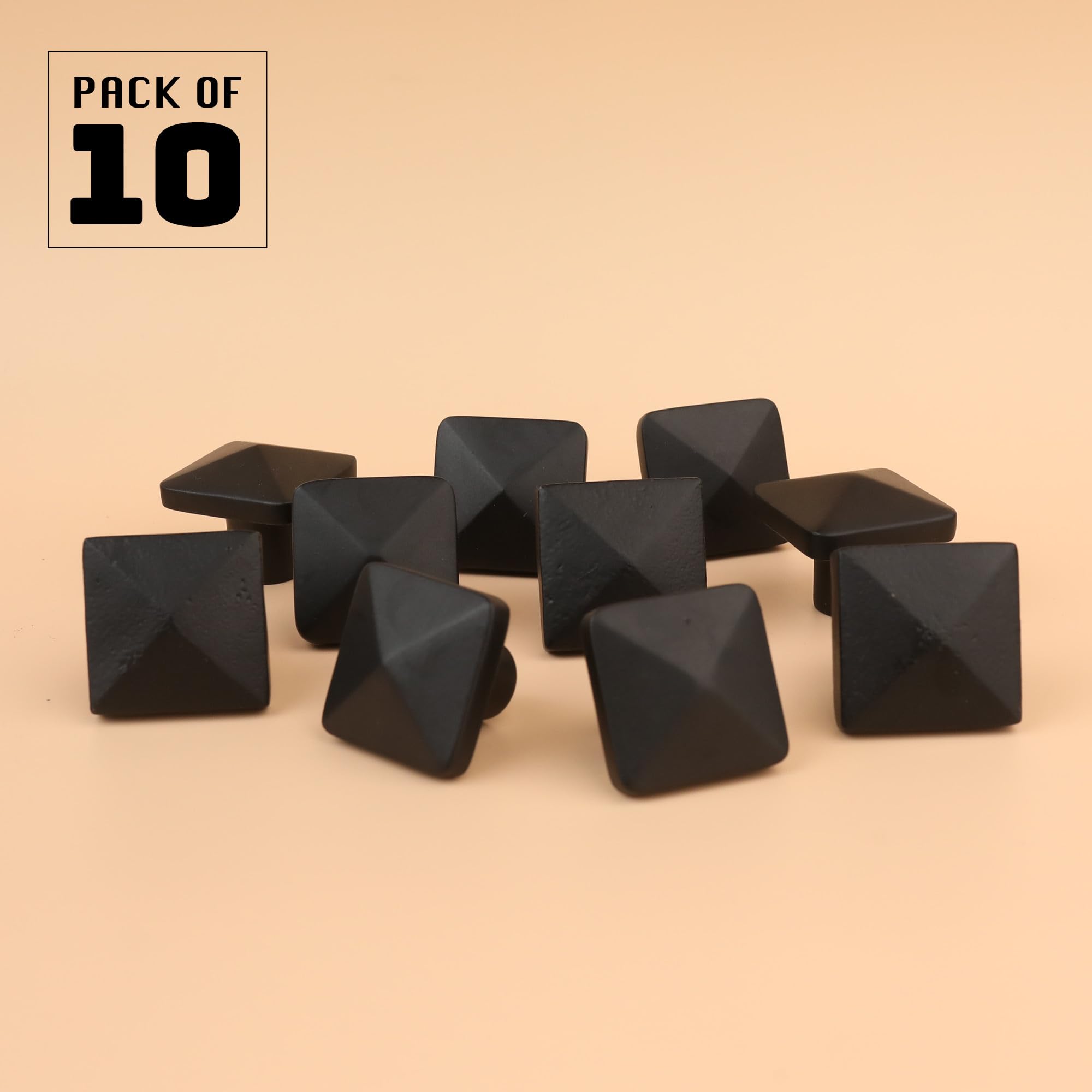 The Woodbury Lane 10 Pack Cabinet Knobs, Square Drawer Pulls - View #6