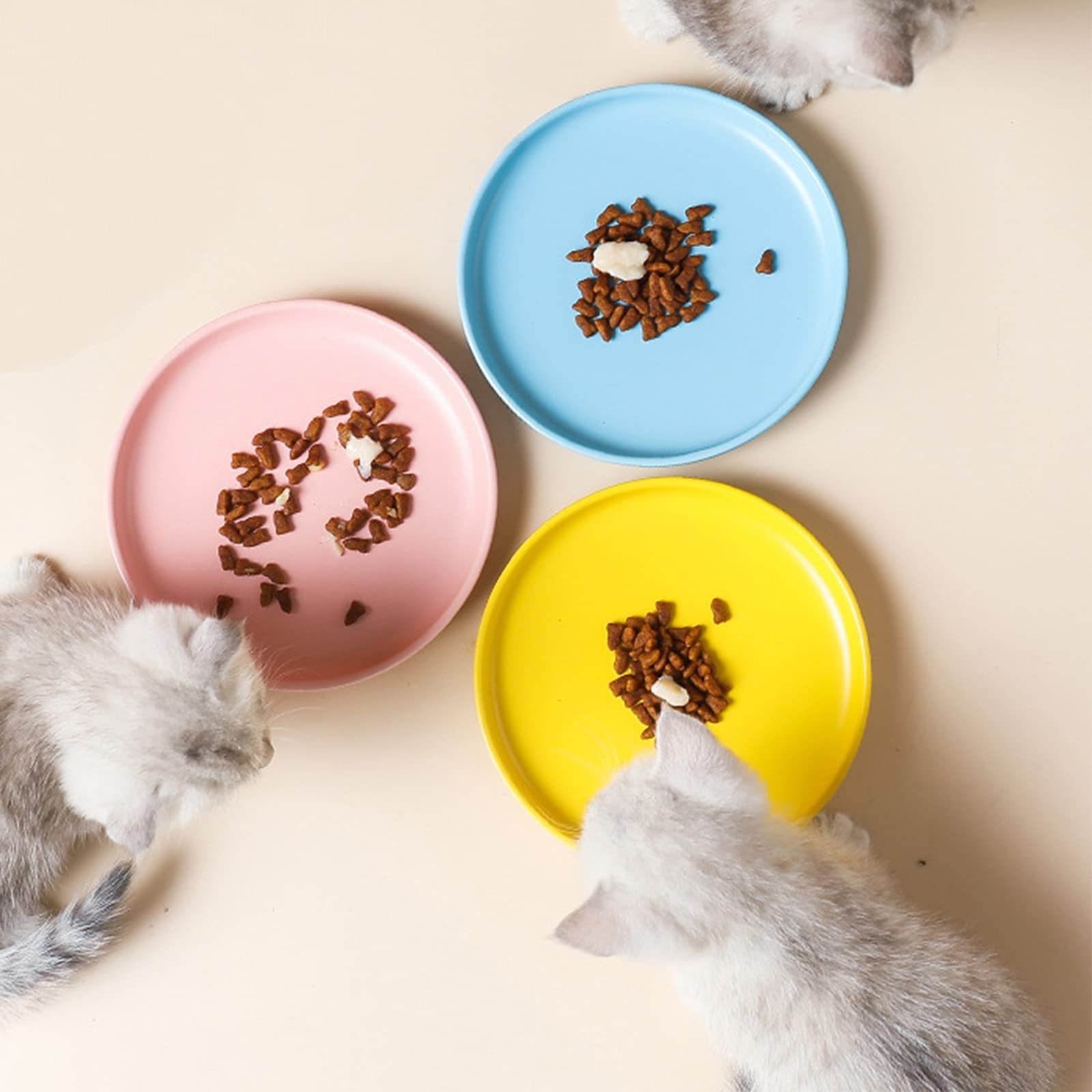 Set 3 Ciotole Per Gatti In Ceramica - Piatti Piatti Per Alleviare L'Affaticamento Dei Baffi, Diametro 15 Cm, Per Gattini E Cani Piccoli