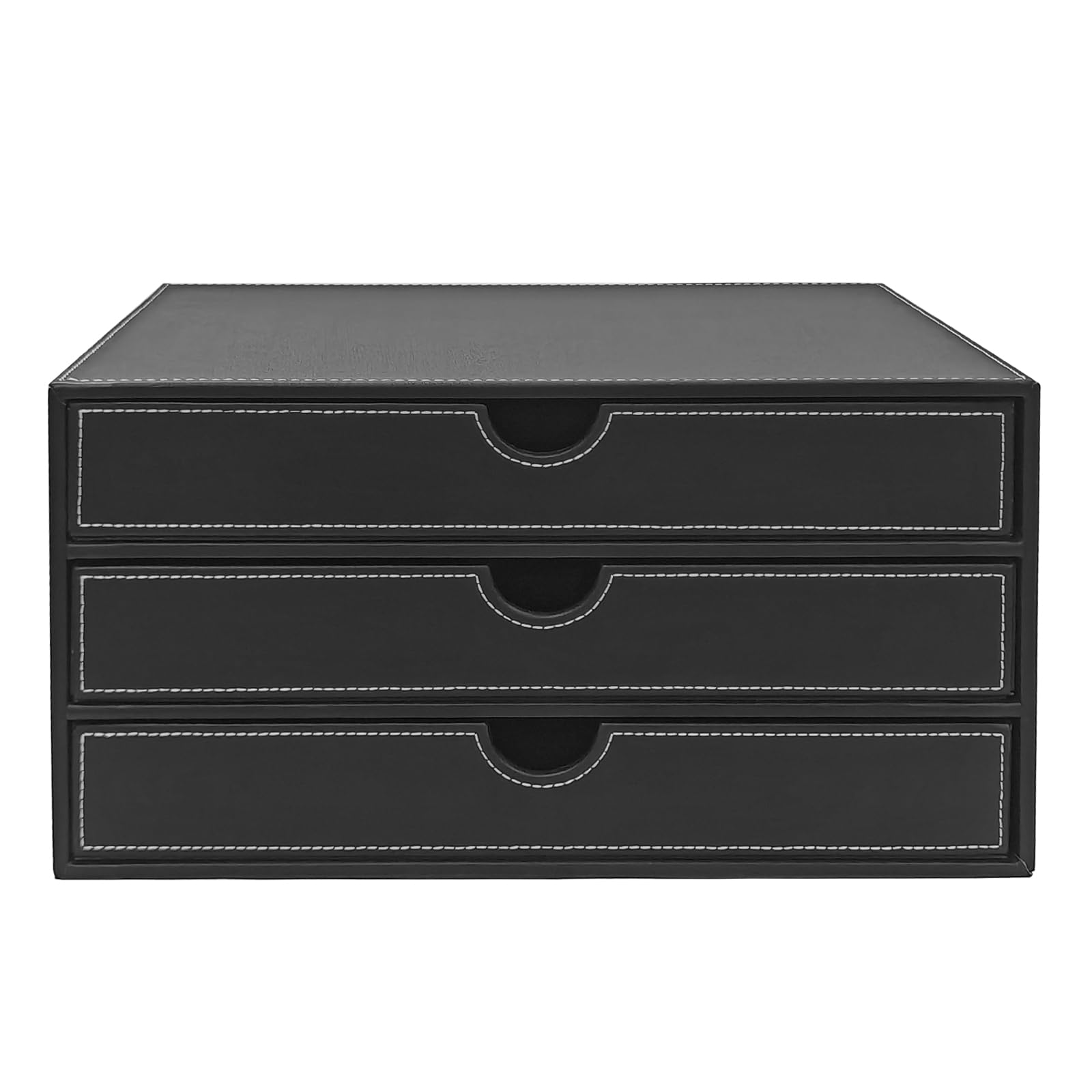 Organizer da scrivania in pelle PU con 3 cassetti, cassetto multifunzione per cancelleria, carta A4, documenti, riviste, libri, lettere, gioielli, prodotti di trucco, decorazione per la casa