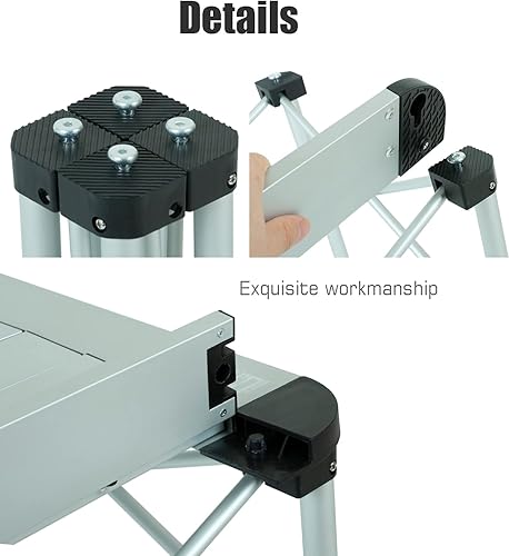 Miniatura 6 de iClimb Alu ligero y estable. Mesa cuadrada plegable enrollable con bolsa de transporte para camping, picnic, patio trasero, barbacoa, campamento,