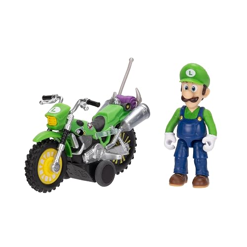 La película Super Mario Galaxy - Figura de 6 cm con Motocicleta de Retroceso - Luigi