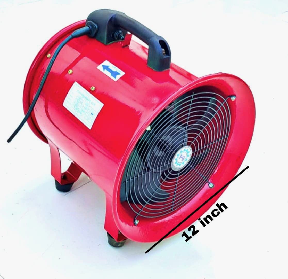 12 Inch Electric Blower Ventilation Fan 220V 50/60Hz speed 2800r/min 12 Inch Portable Ventilator, Blower Portable Ventilation Fan Explosion Proof Fan 550W High Velocity Air Volume Fan (12 INCH 300MM)