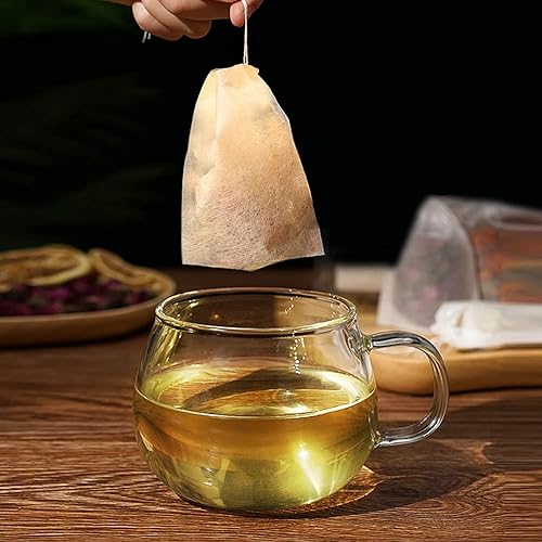 Miniatura 2 de 200 bolsas de té de hojas sueltas, bolsas de filtro de té desechables con cordón, bolsas de té sin blanquear para té y café sueltos (3.54 x 2.75