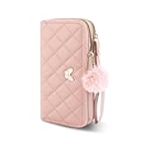 Energather Womens Wristlet Wallets, PU Leather Clutch Wallet Double Zipper Credit Card Wallet with Multi Card Slots