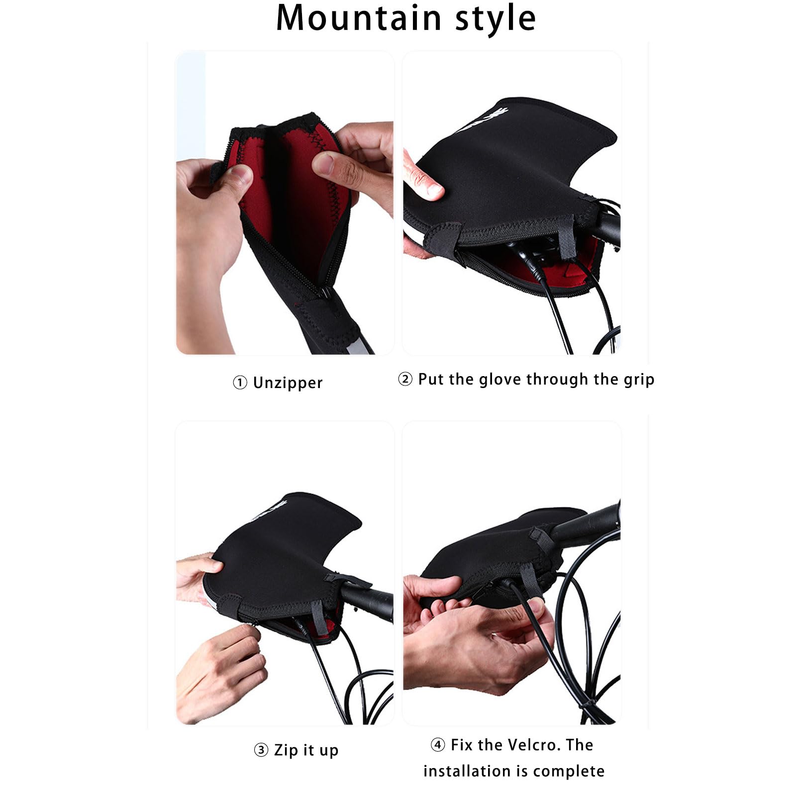 Biciclette Manubrio Guanti Freddo Mountain Bike Manubrio Guanti Antivento Freddo Maniglia Bici Warmer Covers