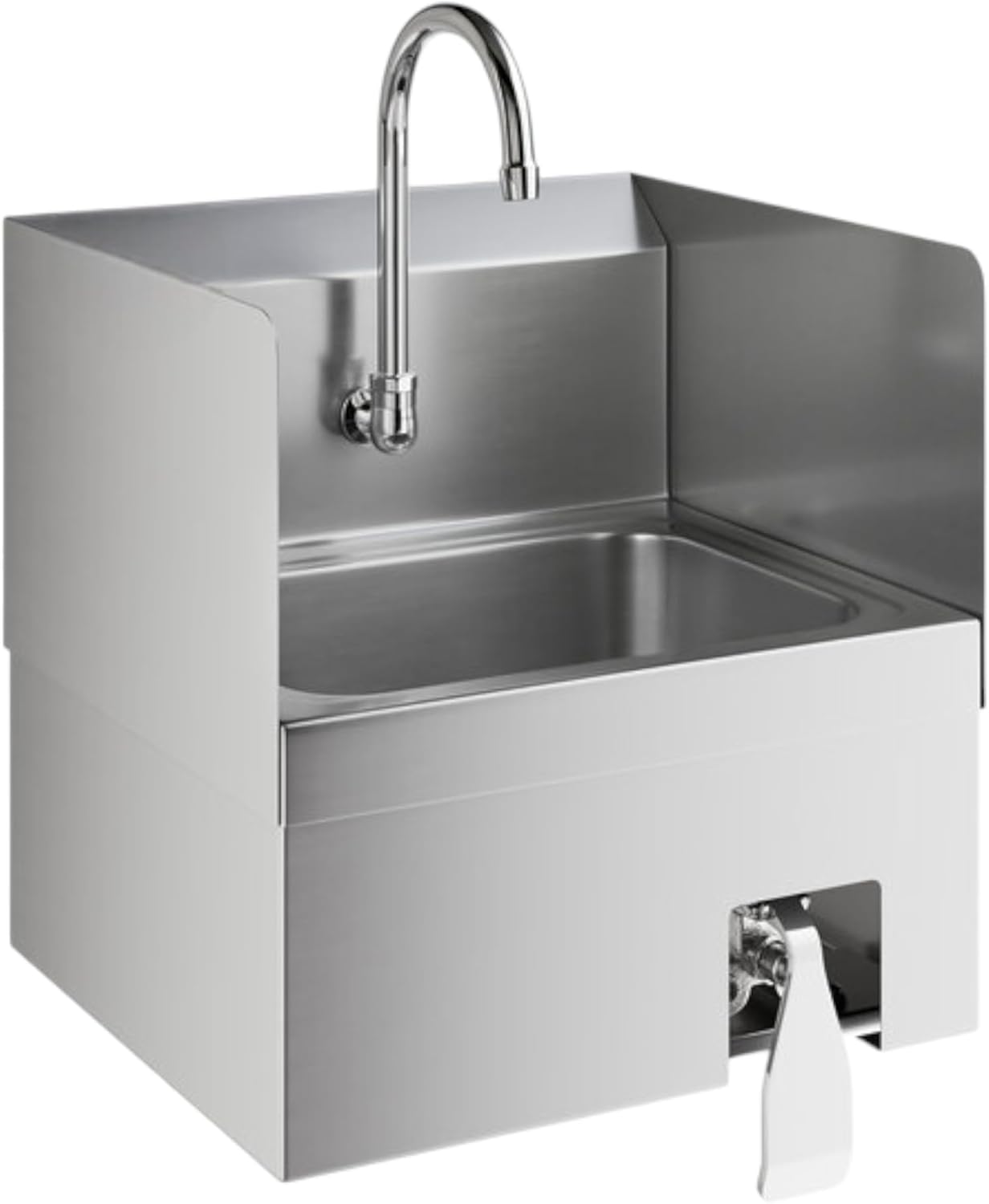 17" x 15" Wall Mounted Hands-Free Hand Sink with Knee Operated Valve and Side Splashes Utility Sink Fregadero De Cocina Bar Sink Wash Sink Deep Sink Handwash Sink Slop Sink