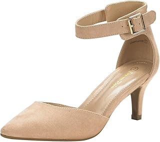DREAM PAIRS Women's Lowpointed Low Heel Dress Pump Shoes