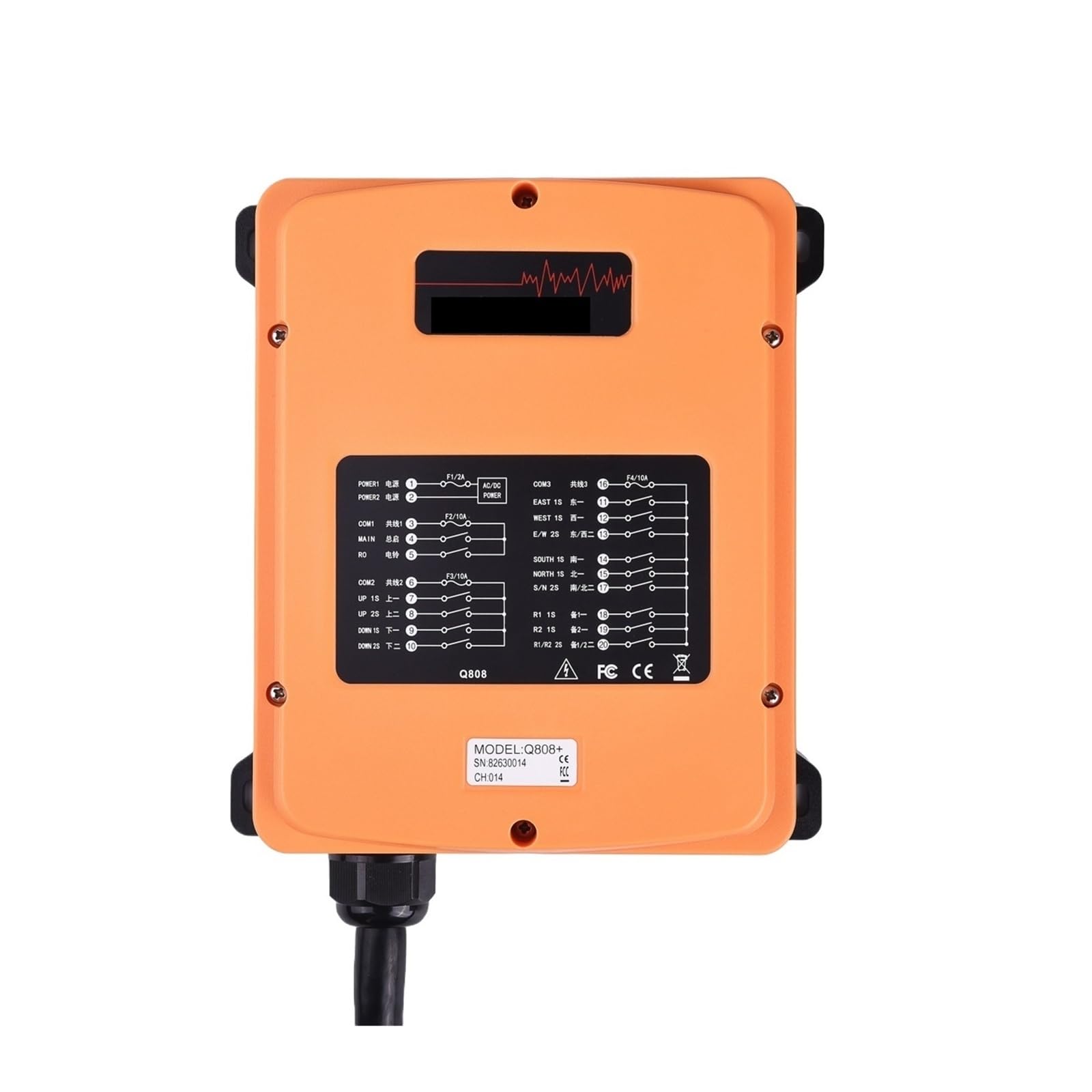 Controlador de grúa, Fabricante de control remoto de grúa de doble velocidad Interruptor de control remoto inalámbrico for grúa industrial(1T,Q808_24-48V)