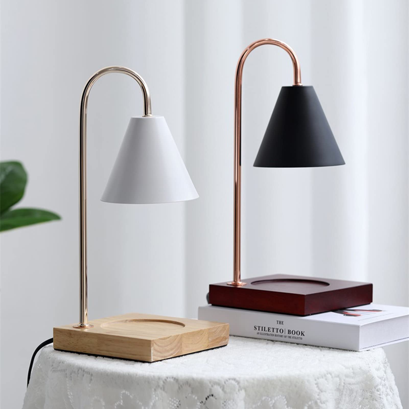 Réchauffeur Électrique de Cire de Bougie, Chauffe-Bougies, Lampe à Bougie sans Flamme pour la Fusion de Bougies Descendante, Luminosité Réglable pour Chambre à Coucher, Cadeau