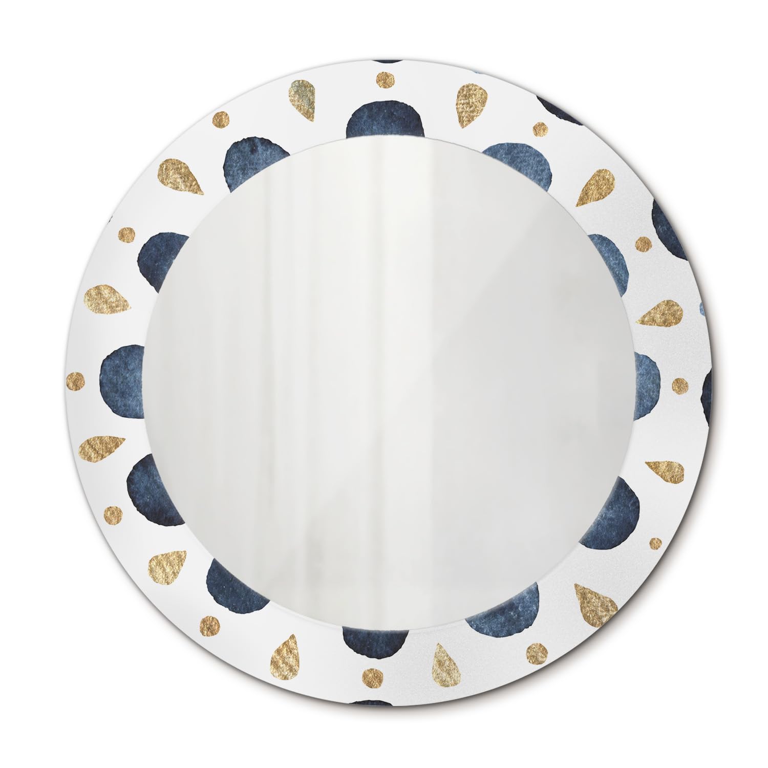 Miroir imprimé lune suspendu grand diamètre 60cm au motif mandala moderne