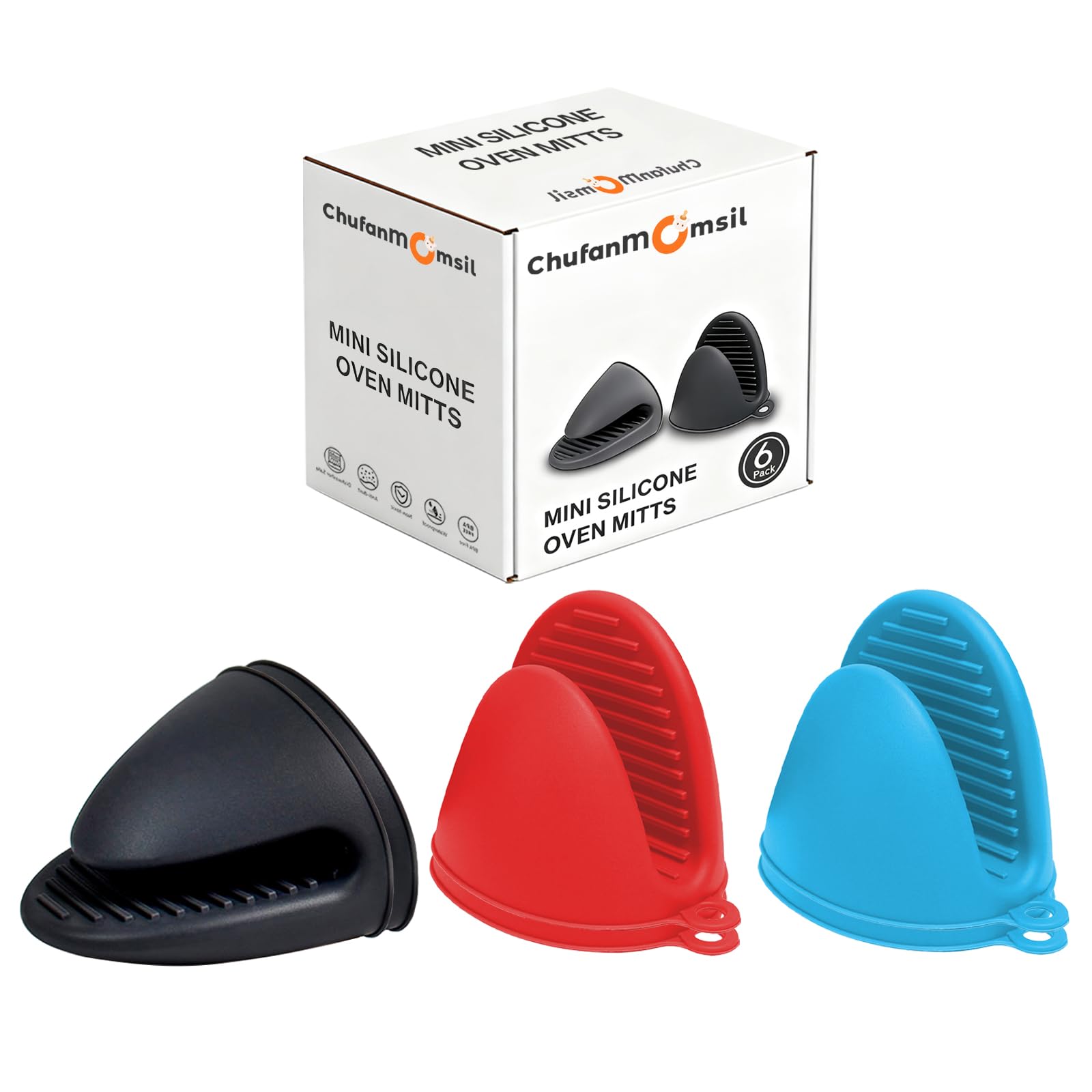 Gants de cuisine en silicone friteuse à air lot de 3 paires anti-chaleur
