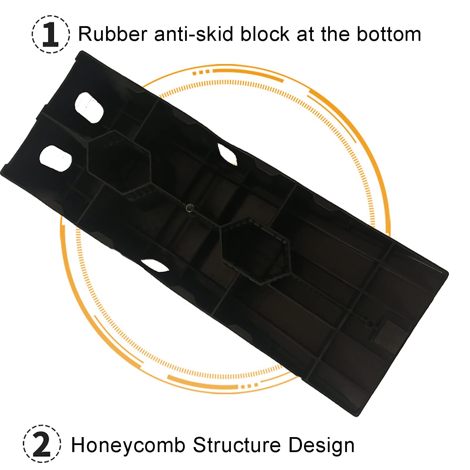 Rampa para vehículos de Alta Resistencia, rampa de Acceso de hasta 2,5 T, 2 rampas de acera portátiles de plástico Negro con peldaños Antideslizantes, rampa de Carga, para Todo Tip