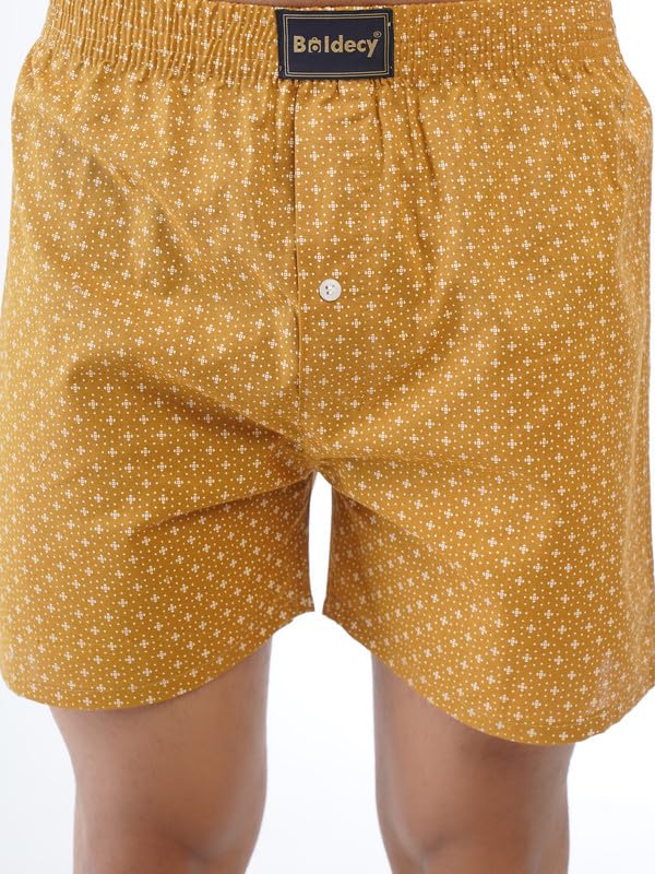 Image of Men's Printed Cotton Boxer Shorts - Soft Breathable Cotton Innerwear for Men, Regular Fit Boxer for Sleepwear, Lounge & Everyday Wear
