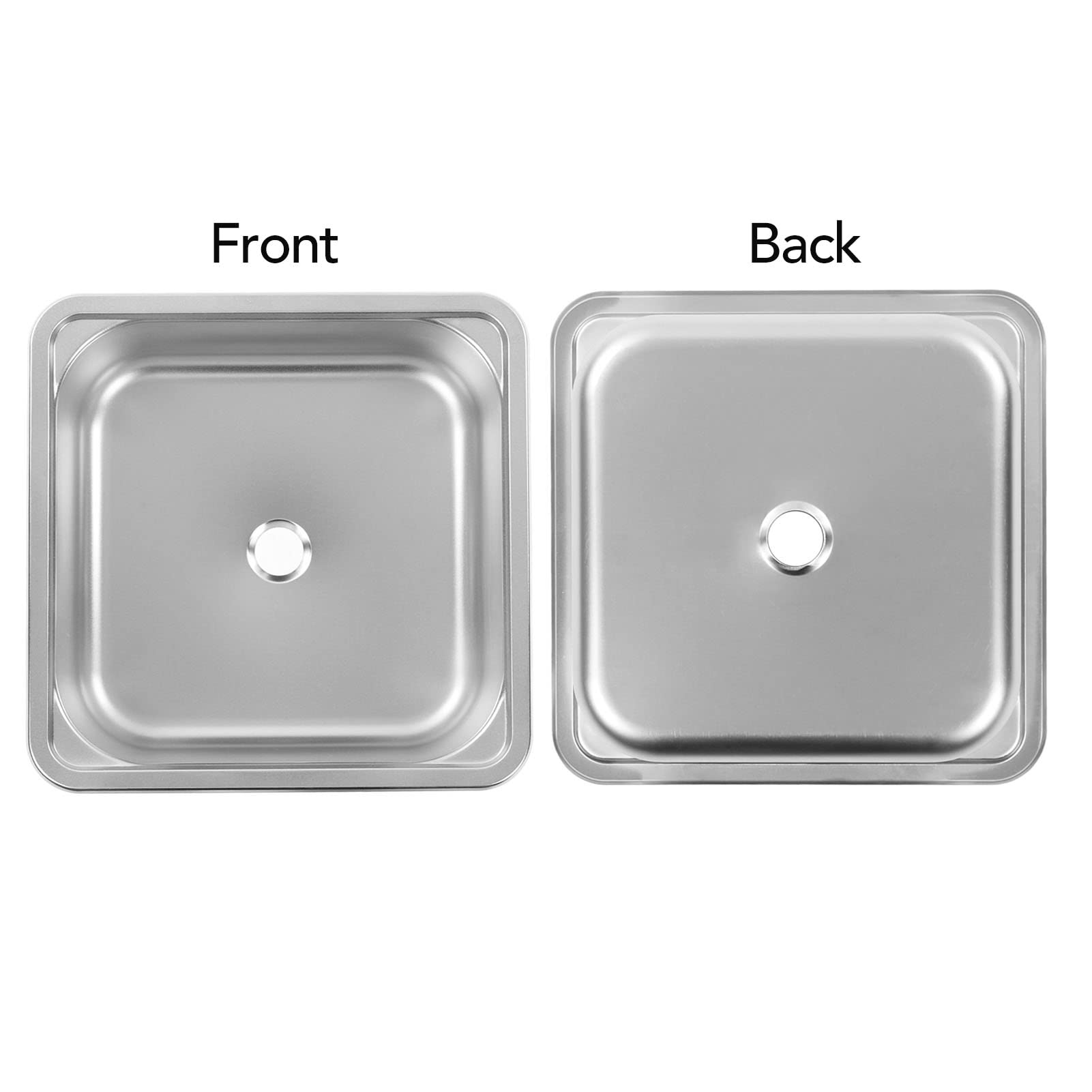 Fregadero, 336x336x125 Mm para Camper Yacht Boat RV Fregadero 304 Acero Inoxidable Gran Capacidad Fregadero de Cocina Resistente a los Arañazos Fregadero de Cocina Fregadero de