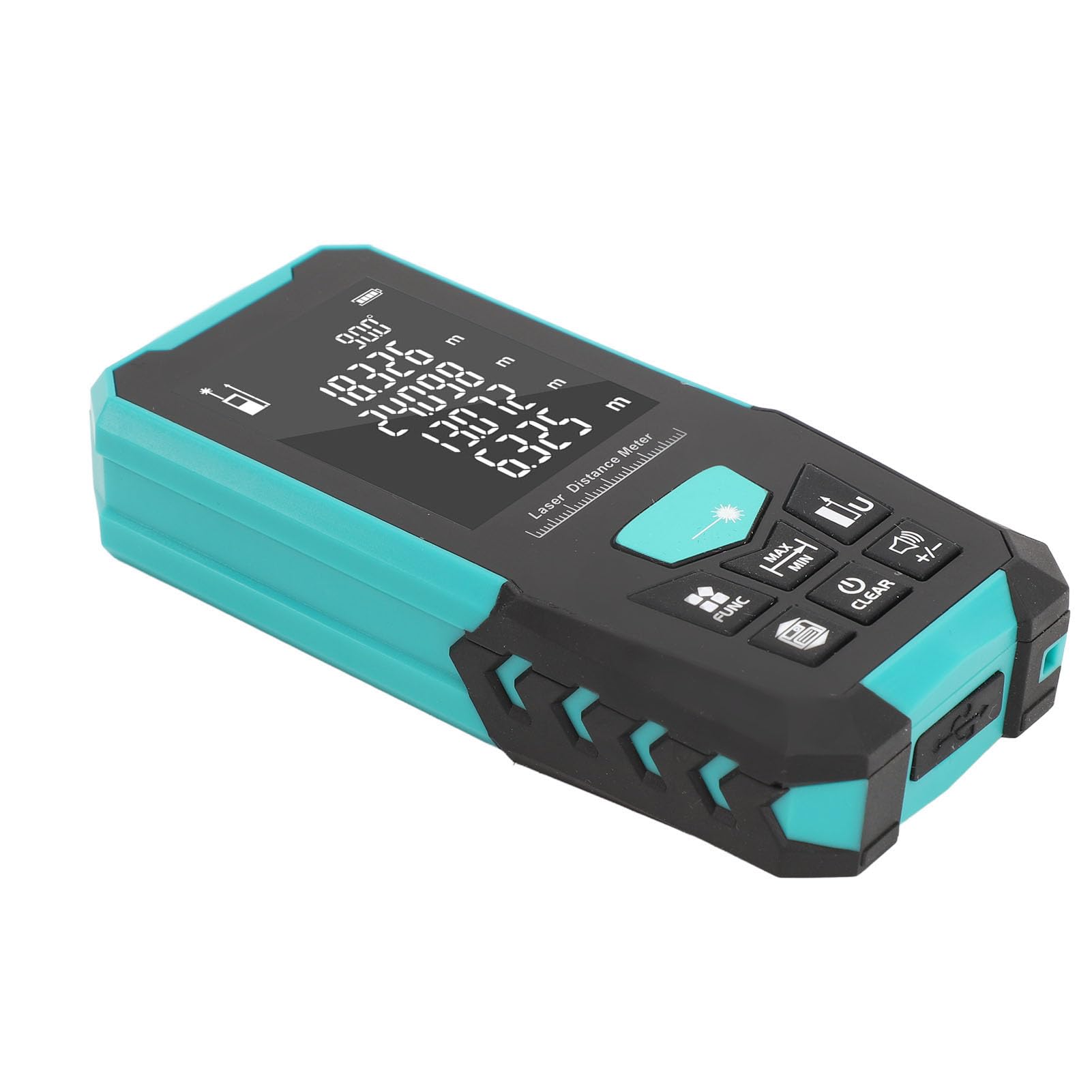 Medidor de Distancia láser de Alcance de 120 Metros con clasificación IP54: Herramienta de medición Recargable por USB con Pantalla retroiluminada de 2,4 Pulgadas y Sensor de