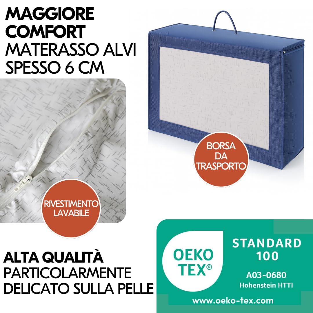 hauck Set Dream N Play Culla da Campeggio con Materasso 120x60cm - Culla neonato da Viaggio Pieghevole - Lettino da Campeggio per Bambini con Borsa - Blu Acqua