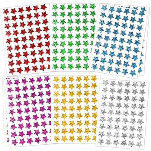COYUN 1620 Pcs Stickers Gommettes Autocollantes, 20 Feuilles Gommettes Enfants, Étoiles Pois Autocollants ColoréS, pour Stickers Scrapbooking Activité...