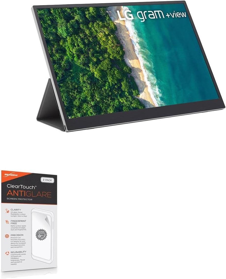 BoxWave Screen Protector Compatible With LG Gram +View (16MQ70) - ClearTouch Anti-Glare (2-Pack), Anti-Fingerprint Matte Film Skin