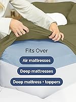 Vista 6 de Juego de sábanas de bolsillo extraprofundo, transpirables, refrescantes, suaves, de ajuste fácil, sin arrugas y cómodas, para hotel, 6 piezas