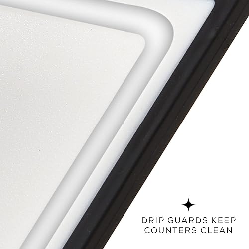 Miniatura 7 de JoyJolt Juego de tablas de cortar de plástico tablas de cortar grises y negras para cocina aptas para lavavajillas con asa Juego de tablas de cortar