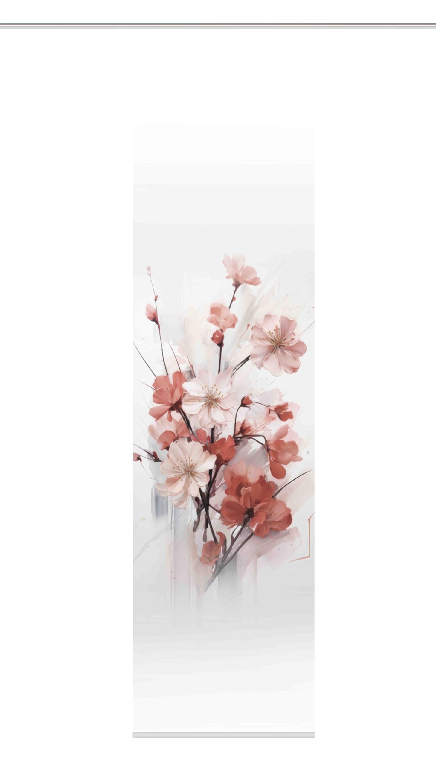 Voilage opaque aspect soie Lotus rideau coulissant premium fleurs de cerisier
