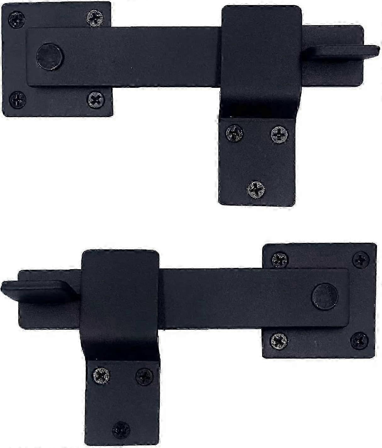 Joyhappst Image Color 5.5" Heavy Duty Wrought Iron Flip Latch For Wooden Barn Doors & Fences - Black, Enhanced Security