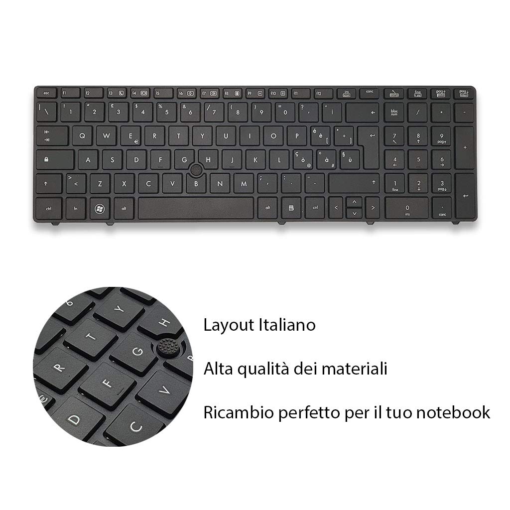 Trade Shop Tastiera Di Ricambio QWERTZ Tedesca Con TrackPoint Per HP ProBook 6560/6560b/6560p E EliteBook 8560/8560p/8570p (Nera) - 4