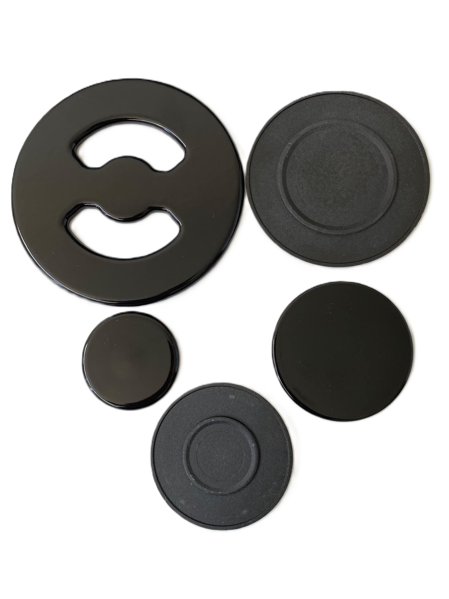 HOMELY Piattelli Per Fornelli a Gas COMPATIBILI CON Ariston, Indesit, Hotpoint - Set 5 Fuochi (Dimensione Piattelli: 130 mm, 97 mm, 73 mm, 53 mm) -MADE IN ITALY